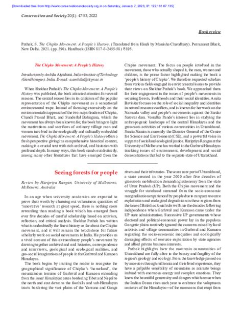 (PDF) The Chipko Movement: A People's History.